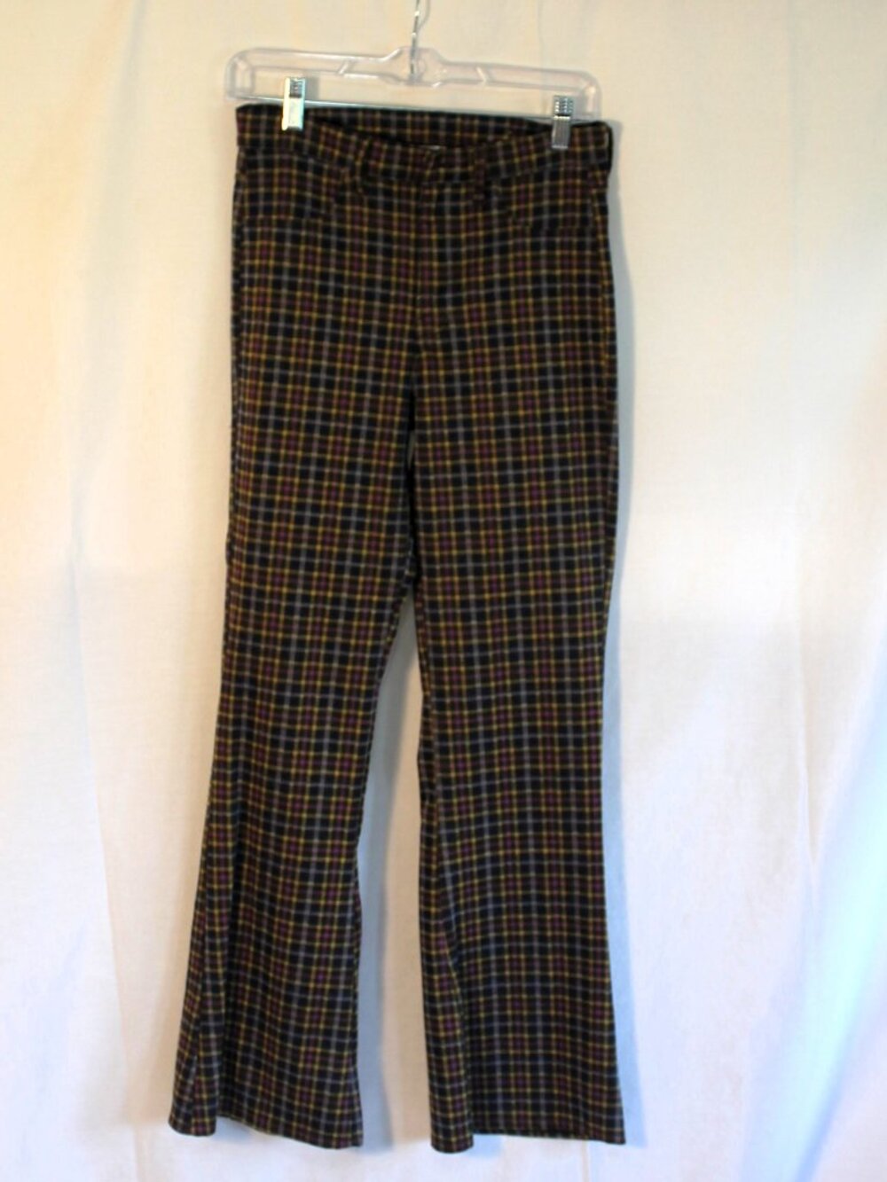 American Eagle Stretchy Knit Plaid Flare Pants 6R (Long Inseam) - Picture 1 of 9